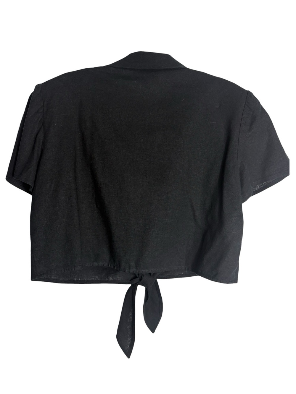 TALBOTS 2 PC Linen Blend Midi Dress w/ Tie-Front Short Sleeve Cropped Jacket - Picture 4 of 9